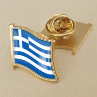 Greece Greek Flag Crystal Drop Rubber Badge Brooch Flag Brooch of the World All-metal Brooch Copper Brooch Collection