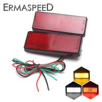 2PCS Rectangle Reflector Waterproof 24 LED Motorcycle Tail Light Brake Stop Lamp Turn Signal Light for Moto Motorbike Car Truck