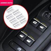 Jameo รถโครเมียมเอบีเอสหน้าต่างปุ่มยกรถยนต์สำหรับ Peugeot E-2008 E2008 2008 2020 2021อุปกรณ์เสริม7ชิ้น/เซ็ต