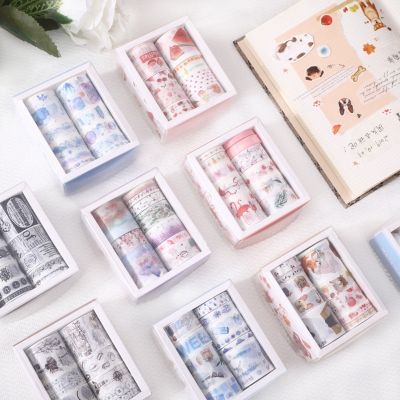 Mohamm 10 Pcs Rogue Series Color Diary Kawaii Washi Masking Tape Paper Scrapbooking Stationery Decorative Tape
