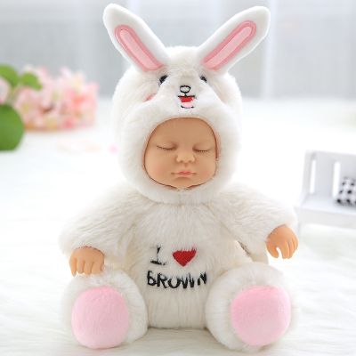 28cm Reborn Plush Baby Doll Stuffed Toys PVC Face Soft Body Plush Toys for Girls Bebe Doll Reborn Children Christmas Gift