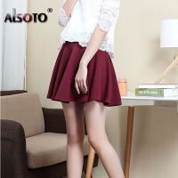 Holiday Discounts ALSOTO Summer And Winter Skirt For Women Fashion Skirts Womens High Waist  Mini Faldas Jupe Black And Red Saia Pleated Skirt