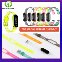 ฐานซิลิโคนแบบ All-In-หนึ่งสายสำหรับ Xiaomi Mi Band 7/6/5/4/3 TPU เนื้อนิ่มโปร่งใสใสเปลี่ยนสายรัดข้อมือสำหรับ Xiaomi Xiaomi Miband 6 5 4 3สาย