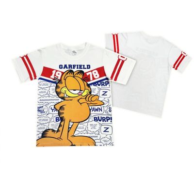 เสื้อยืดสีขาว คอตตอน เสื้อผ้าลายการ์ตูนลิขสิทธิ์แท้ ผู้หญิง/ผู้ชาย เสื้อแขนสั้น แฟชั่น แมวอ้วน Garfield การ์ฟีลด์ MGF101-476 T-Shirt  BestShirt