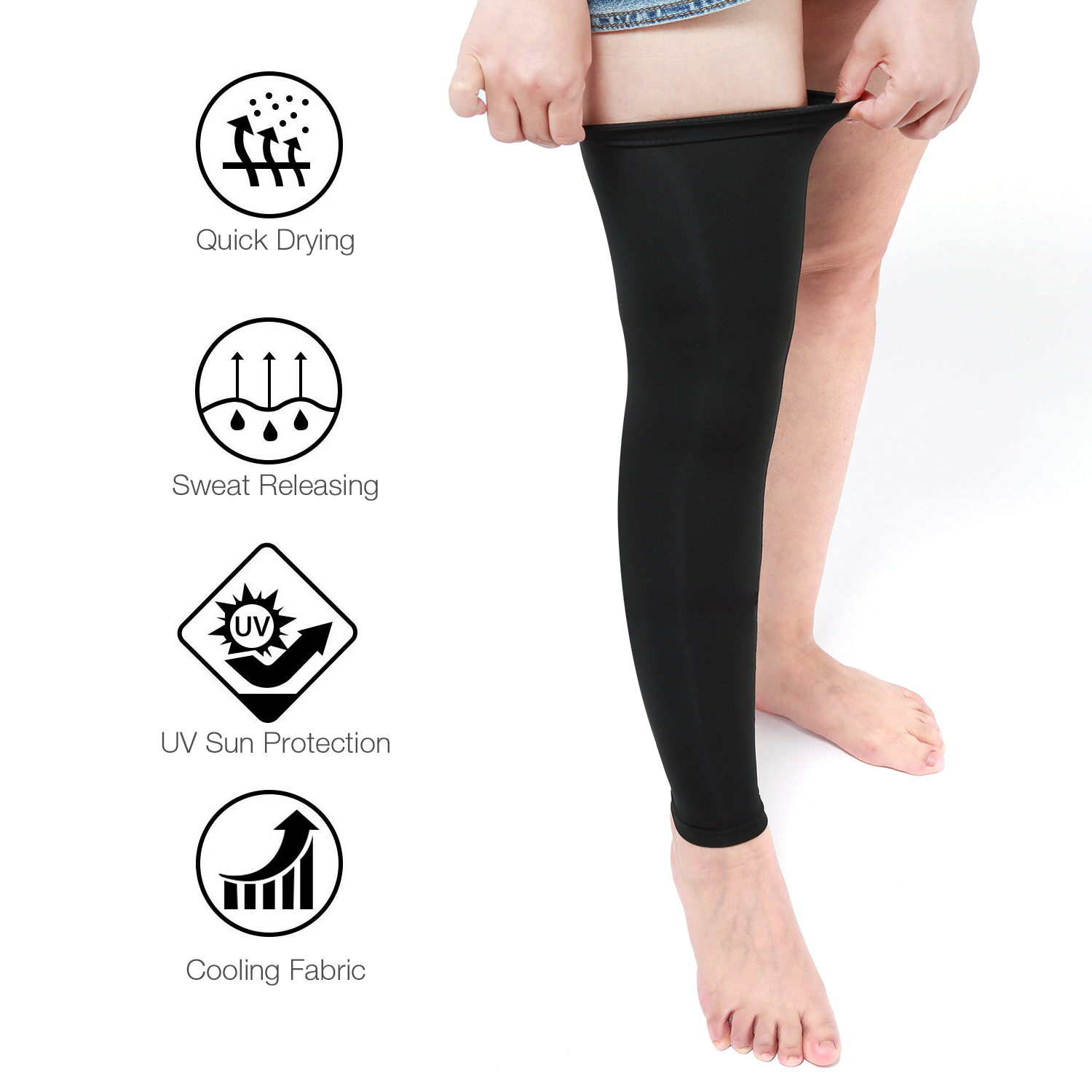 Compression Long Sleeve Support Leg Knee Brace Socks Sport Pain Relief Men Women 