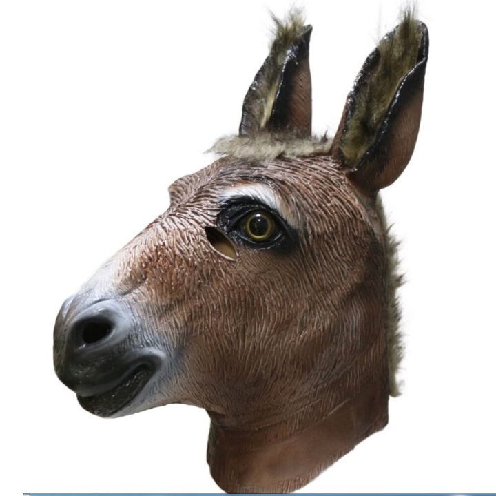 Latex Full Head Animals Realistic Donkey High Quality Fancy Dress Up ...