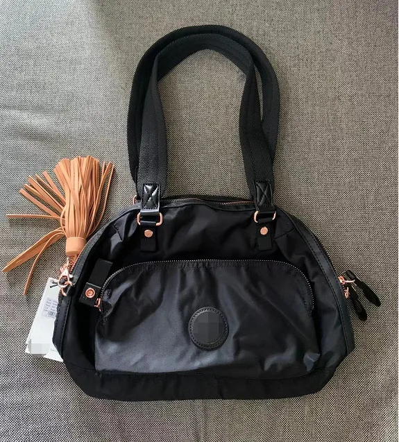 【in Stock】2022 Summer KIPLING Nylon Monkey Bag Black and Rose Gold