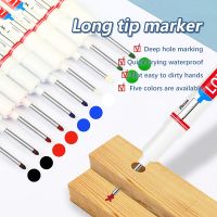 6Pcs/Set 20mm Deep Hole Long Nib Head Markers For Metal Perforating Pen Waterproof Bathroom Woodworking Decoration Multi-Purpose