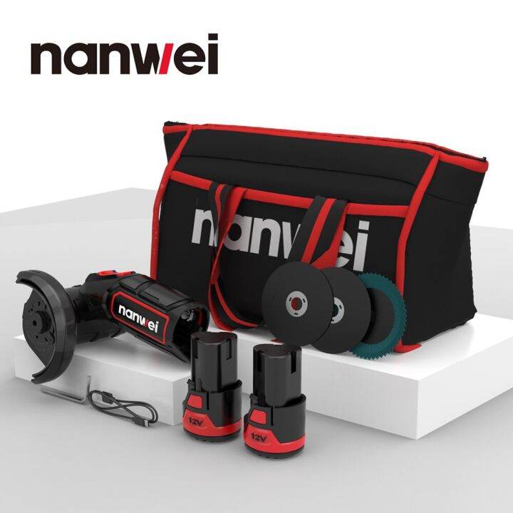 nanwei-เครื่องบดไฟฟ้าขนาดเล็กลูกหมูลิเธียม12v-76มม-3นิ้วแบบชาร์จได้เครื่องขัดเงาตัดไฟฟ้า