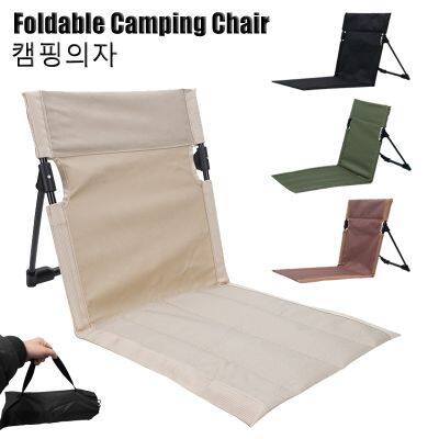 【LZ】 Foldable Camping Chair Outdoor Garden Single Lazy Chair Backrest Cushion Picnic Supplies Camping Folding Back Chair Beach Chairs