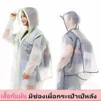 เสื้อกันฝนแฟชั่น สไตล์เกาหลีขอบกุ๊น มีช่องเผื่อกระเป๋าเปะหลัง (มี3สี)