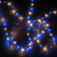 50M 1000 LED Silver Wire Fairy string Lights Blue Warm White Wateproof Adapter for Tree Outdoor Christmas Holiday Decoration