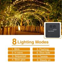 ร้อน360LED พลังงานแสงอาทิตย์ไฟสตริงนางฟ้าไฟลวดทองแดงไฟ8โหมดกันน้ำสำหรับคริสต์มาสตกแต่งกลางแจ้งงานแต่งงาน