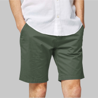 Shorts Man กางเกงขาสั้นผู้ชาย สีเขียวขี้ม้า (เอวตะขอ)