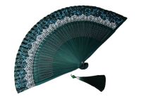 Color Changing Crown Fan Womens Folding Fan Lace Color Changing Fashion Folding Fan Hanfu Photography Green Black Green Fan