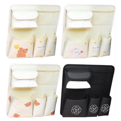 Hung Car Seat Organizer PU Leather Organizer Bag Back Seat Cup Holder with Multi Pockets Car Seat Back Organizer Seat Protector Kick Mats for Kids Adults skilful