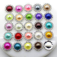 ZMASEY 10 PcsLot 15Mm กระดุมเพชรแต่งงานมุก Faktor Outlet Rhinestones Butang DIY Aksesori แต่ Rambut Butang Hiasan