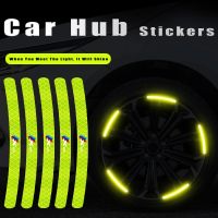 【cw】 20 Pieces Car Tire Rim Reflective Strips Sticker Logo Hub Styling Accessories ！