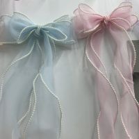 【hot】！ 5 meters 4cm/6cm wide pearl fishtail yarn Organza Bow Hair Accessories Material Packing Sewing Fabric