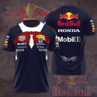 Fanmade Mens 2023 For-Red Bull Racing F1 Team Mobil 1 Vest Navy 3D Printed T Shirt