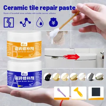 Tub Tile Repair Kit Porcelain Crack Chip Ceramic Floor Repairing Cream  Paste 30/50g 2 Pieces Adhesive Tile Repair Agent
