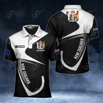 Style Summer 2023 NEW Customize New Zealand Coat Of Arms &amp; Flag Unisex Adult Polo Shirtsize：XS-6XLNew product high-quality