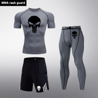 Compression Clothing Mens Sportwear Suit Jogging Thermal Underwear Suit MMA rashgard male Long sleeved tights leggings shorts