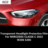 For MERCEDES CLASSE C 2022 W206 S206 TPU Transparent Headlight Protective Film, Headlight Protection Modification