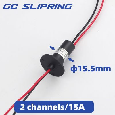 ‘；【-； Gcslipringslip Ring Electric Slip Ring Electric Ring Brush Collector Ring Carbon Brush 2-Wire 15A Current Diameter 15.5Mm