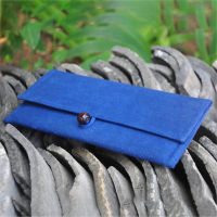 Women Wallet Clutch Bags Card Holder Handmade Handbags Plant Dyeing Long Wallets Blue Coin Purse Fashion Money Bags Ladies Gift