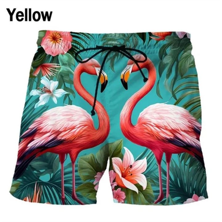 flamingo-3d-shorts-hawaii-fashion-casual-palm-tree-cool-beach-short-pants-summer-swimming-shorts-men-quick-dry-swimsuit-trunks