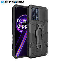 KEYSION เกราะกันกระแทกสำหรับ Realme 9 Pro + 9i Q5ขาตั้งโลหะกลับโทรศัพท์สำหรับ OPPO A76 A96