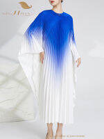 SISHION Issey Miyake Batwing แขนชุดลำลองหลวม VD3832แฟชั่นค่อยเป็นค่อยไป Elegant Beach Holiday Party ยาวจีบ Dresses