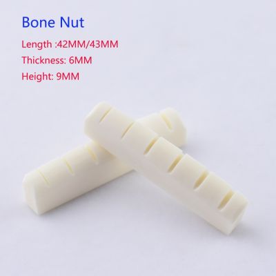 1 Piece Real Slotted  Bone Nut For Folk  Acoustic Guitar / Electric Guitar   42MM/43MM*6MM*9MM Guitar Bass Accessories