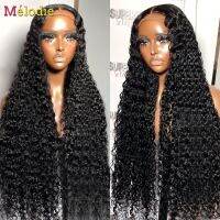 【jw】❣◑  Melodie 30 Inch 250 Density Deep Front Human Hair Wigs 13x4 13x6 Curly Frontal Wig