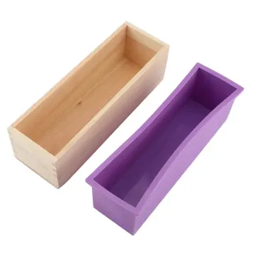 Large Rectangle Silicone Soap Mold Wooden Box with Lid Handmade Form Soap  Making Tools DIY Cake Toast Loaf Baking Mould Supplies