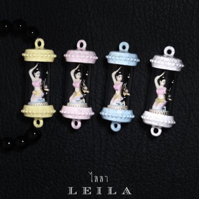 Leila Amulets พระแม่ธรณี บีบมวยผม รุ่นรับทรัพย์ สีเงิน Baby Leila Collection (พร้อมกำไลหินฟรีตามรูป)