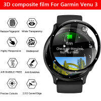 ฟิล์มโค้ง3D สำหรับ Garmin Venu 3คลุมทั้งหมดนิ่มปกป้องหน้าจอสำหรับฟิลท์คอมโพสิดนาฬิกา Venu3 Garmin