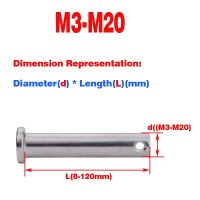 304 Stainless Steel Pin Shaft With Hole / Cotter Pin Combination Set / Cylindrical Pin Pin Locating Pin M3-M20 Coil Springs