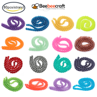 Beebeecraft 1 Strand Transparent Glass Beads Translucent Thread Purple Circle 10mm Hole: 1.3 ~ 1.6mm about 80 pcs / 31.4 inch thread