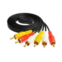 3RCA 3 Rca DVD สีแดงสีเหลืองสีขาว Audio Video สาย Av สายเชื่อมต่อสามสี Lotusfor DVD กล่อง STB STU