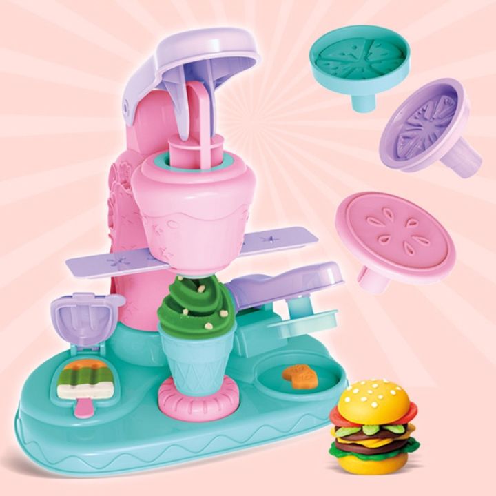 sabai-sabai-ชุดของเล่นเครื่องทําไอศครีม-เครื่องทำไอศกรีมโคลนสี-ชุดแม่พิมพ์ทำขนมไอศครีมแฮนด์เมดสำหรับเด็ก-ของเล่นเด็กเสริมพัฒนาการ