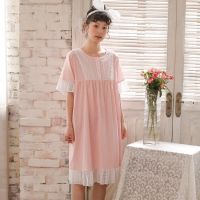 [COD] 2022 Manqiu new nightdress womens summer gauze short-sleeved lace pajamas home spot wholesale