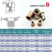 【Worth-Buy】 20Pcs M3 M4 M5 M6 M8 304สแตนเลสเหล็กคาร์บอนอลูมิเนียมแบนหัวตะปูยิงเหล็กใส่น็อต Rivnut Nutsert สำหรับสลักเกลียว