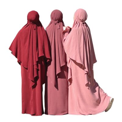 【YF】 NEW One Layer Long Khimar Women Muslim Hijab Ramadan Prayer Garment Dress Niqab