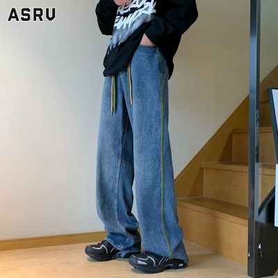 ASRV กางเกงยีนส์ชาย กางเกงขายาว ชาย กางเกงยีนส์ผู้ชาย jeans for men กางเกงสแล็คขากว้างทรงหลวมลายทางดีไซน์ใหม่สำหรับผู้ชายกางเกงยีนส์ตรง