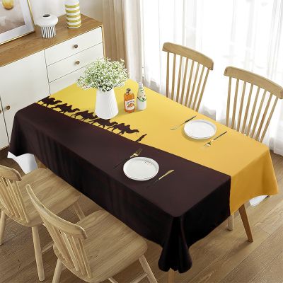 ✻❦ Camel Table Cloth for Dining Kitchen Home Decor Camel in The Desert Pattern Printed Tablecloths Animal Egypt Theme Table Cover