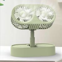 【CW】 Mini Usb Fan 3 Speed Adjustable Dual Head Desktop Fan 800Mah Foldable Mute Electric Fans Air Cooler for Home Office Outdoor