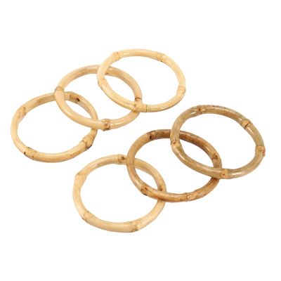 Handmade Bamboo Napkin Ring Natural Rustic Napkin Holders Natural Napkin Holder Rings Table Decorations, Set of 6
