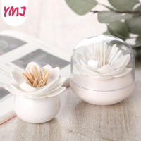 Lotus Cotton Swab กล่องป้องกันฝุ่น Lotus Cotton Bud ผู้ถือฐานตกแต่งห้อง Lotus Toothpicks ผู้ถือไม้จิ้มฟัน